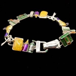 Styling tools enamel silver tone bracelet